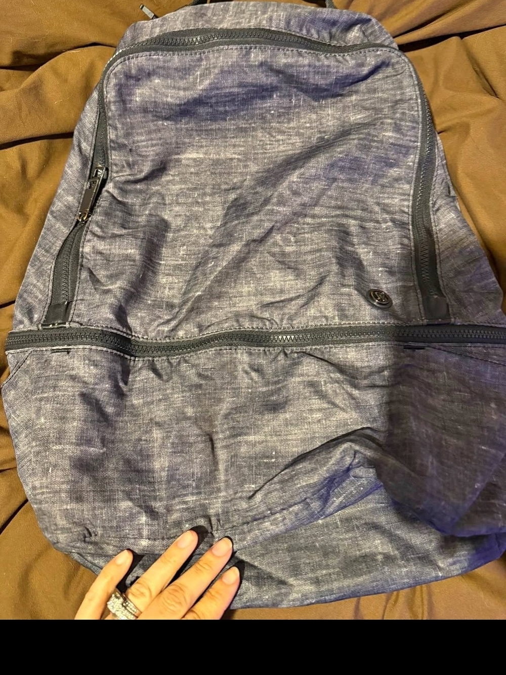 Lululemon Slate Blue/ Grey Backpack with Organized Storage